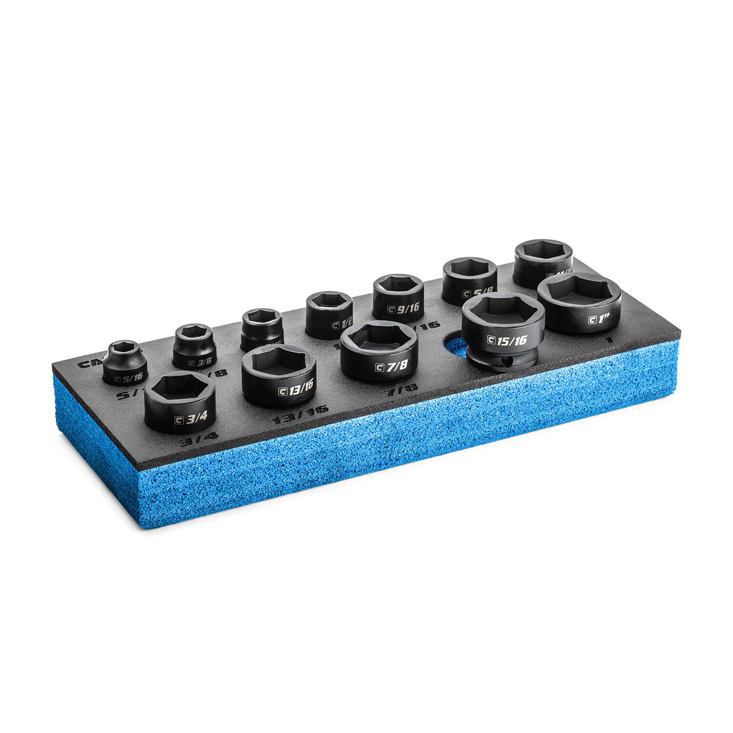 Capri Tools 3/8 in. Drive Stubby Impact Socket Set, SAE, 5/16″ to 1″, 12-Piece