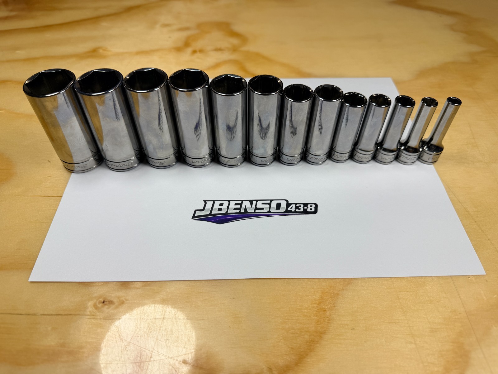 Snap-on Tools NEW 13pc 3/8″ Drive SAE 6pt Chrome Deep Bonus Socket Set 213SFSY