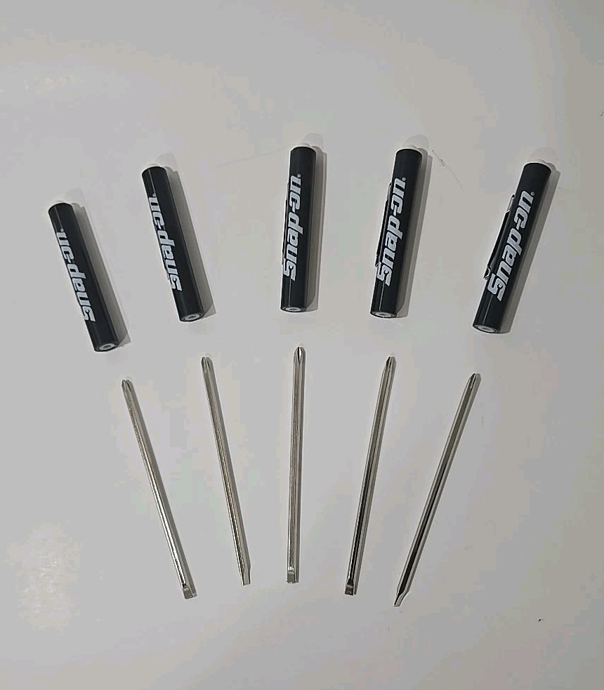 5X Snap on tools pocket screwdriver W/flat & Phillips Reversible tip NEW BLACK!!