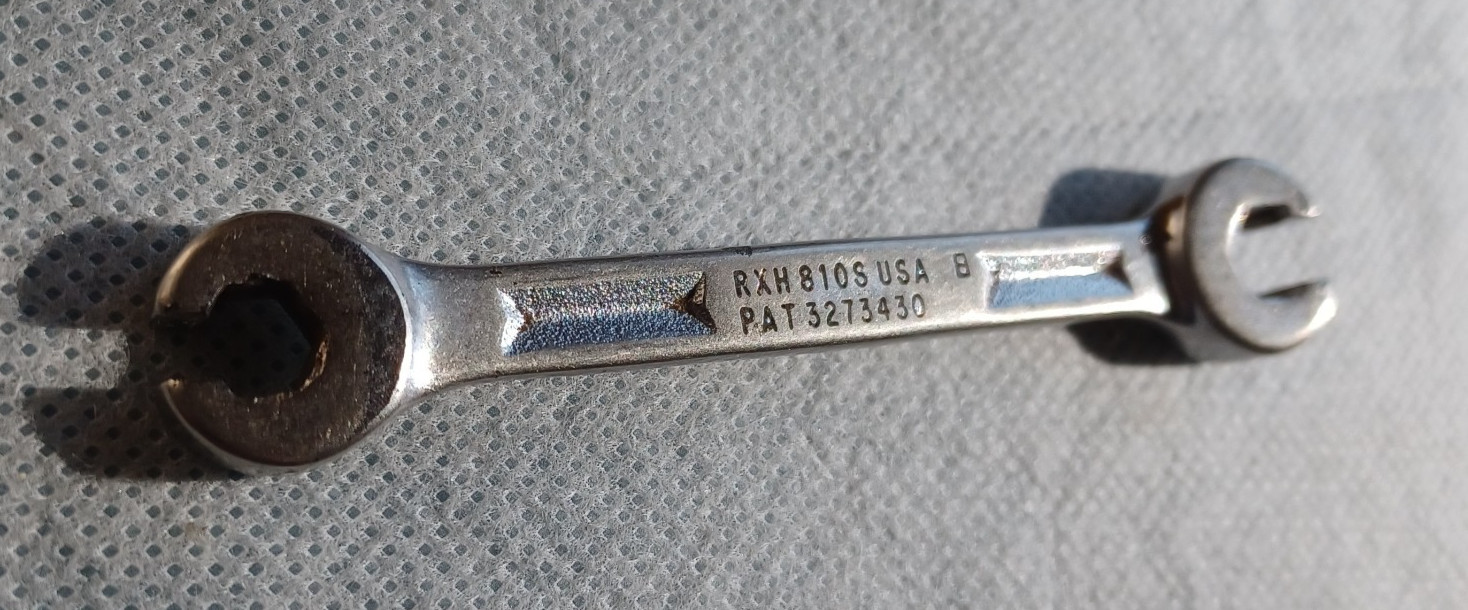 Vintage Snap-On RXH810S 1/4” & 5/16” SAE Flare Nut Line Wrench ~ USA