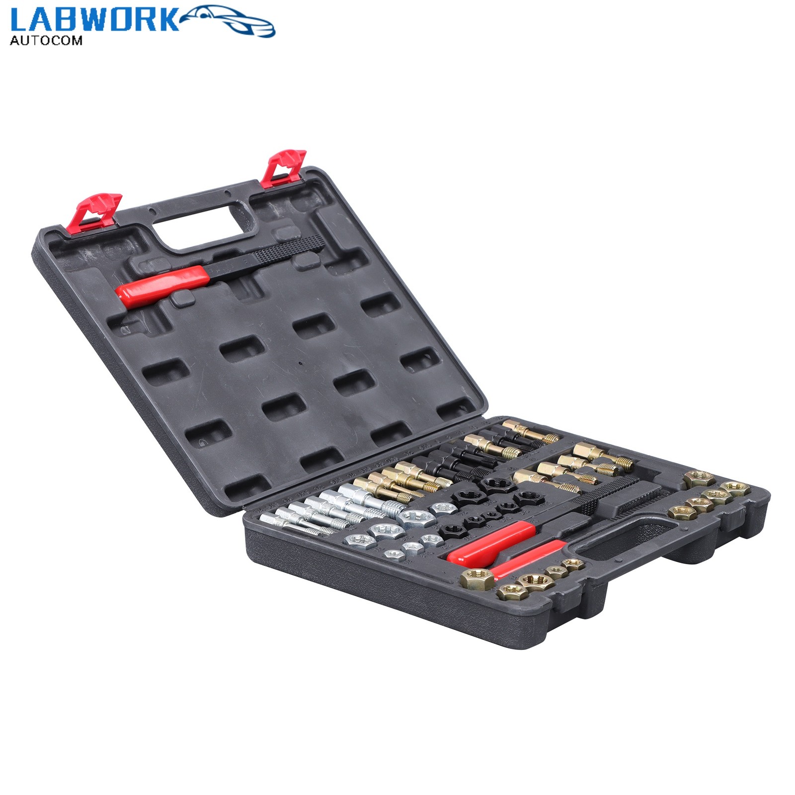 49 Piece SAE Metric Tap Set with Bolt Threading Tools Thread Chaser Kit
