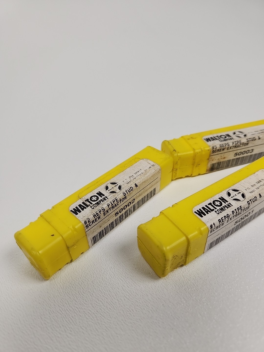 Walton Pipe Stud And Screw Extractors 3 Piece Set Reps #1, #2, #3 New Old Stock