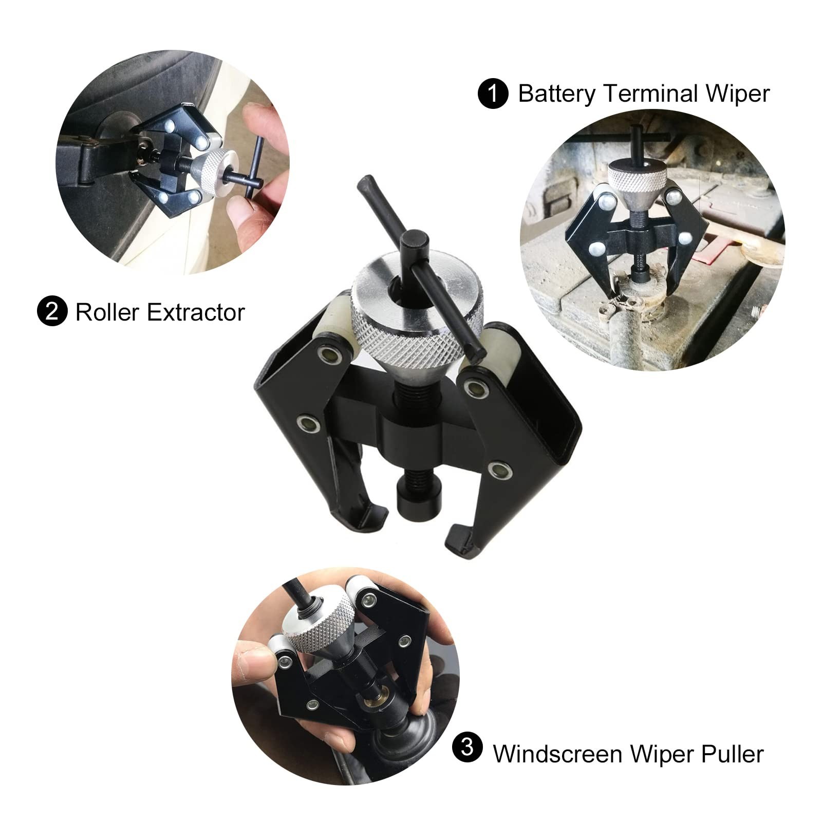3 PCS Car Wiper Arm Puller & Battery Terminal Tool Set – Windshield Repair Extra
