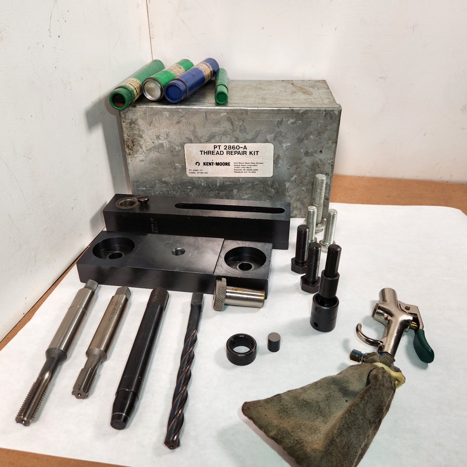 Kent-moore PT 2860-A Thread Repair Kit 2860 1 2A 3 4 5 6 7 10 15 18 19 1000-2A