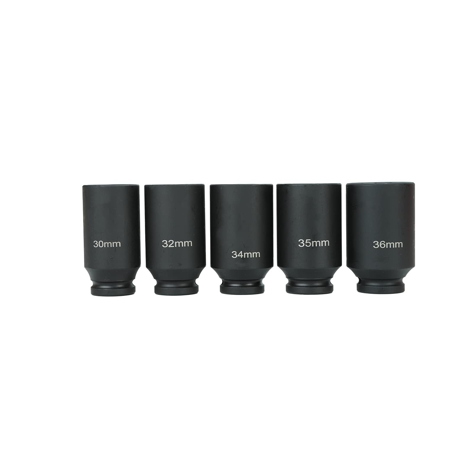 5pc 1/2″ Drive 12 Point Drive Deep Spindle Axle Nut Socket Set 30mm 32mm 34mm…