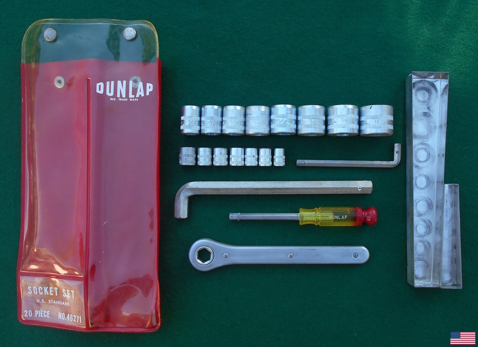 DUNLAP 46271 20 pc SAE Socket Wrench Set w/vinyl pouch * FREE SHIPPING! *