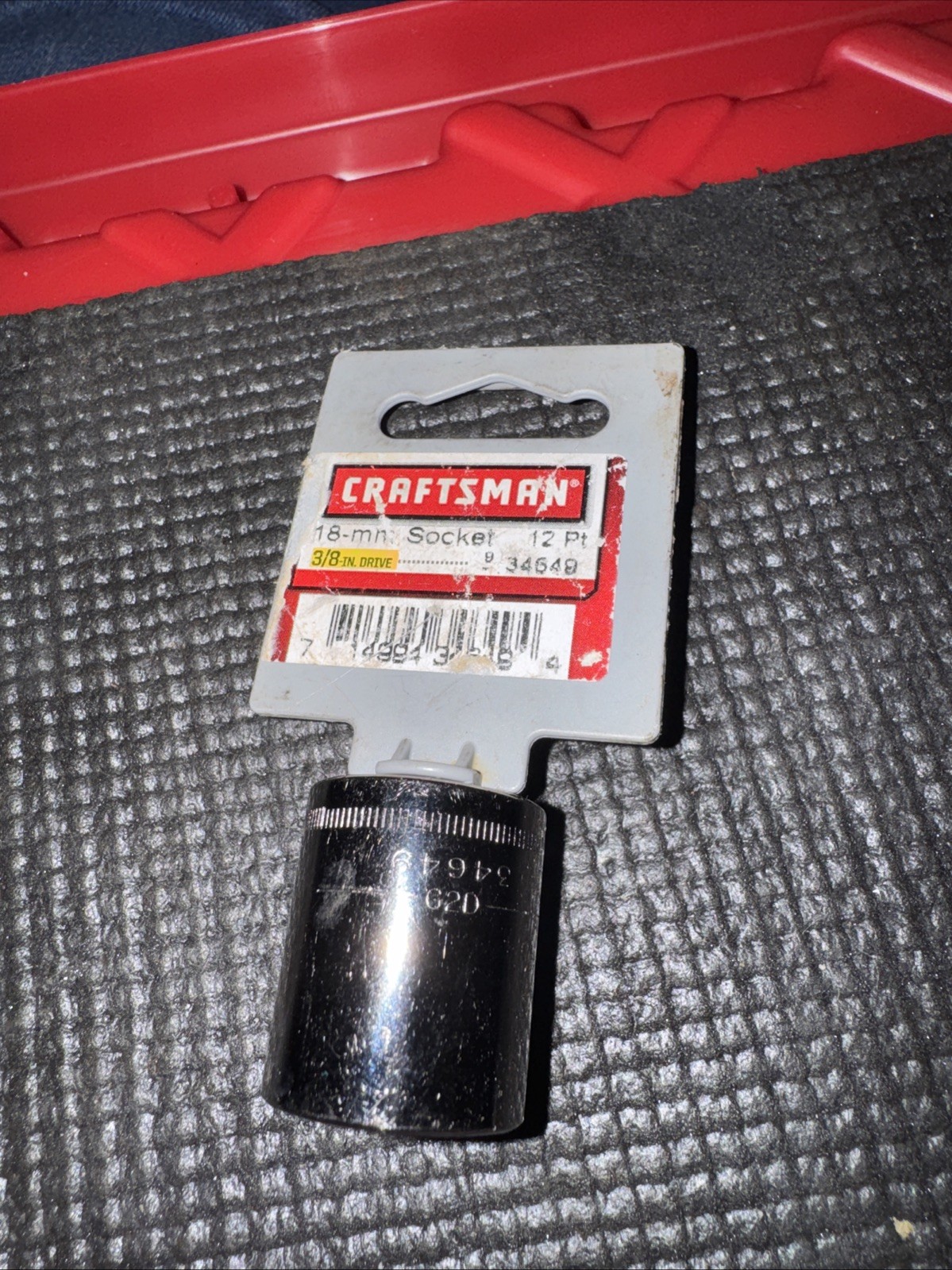 $17 Socket Sears Craftsman 18MM 12 Pt 3/8″ Drive Shallow Easy Read 34649 USA NOS