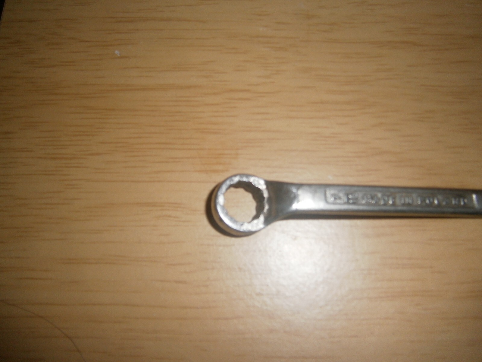Vintage silver tone spanner. 7/16 & 3/8 ends.(E6c)