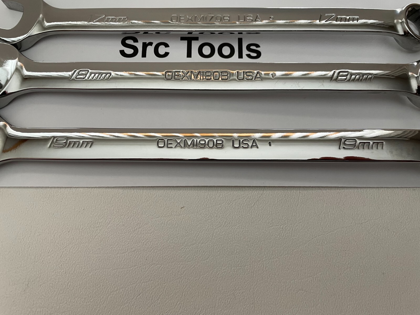 Snap-On Tools USA NEW 3pc Metric Standard Chrome Combo 17mm-19mm Wrench Set