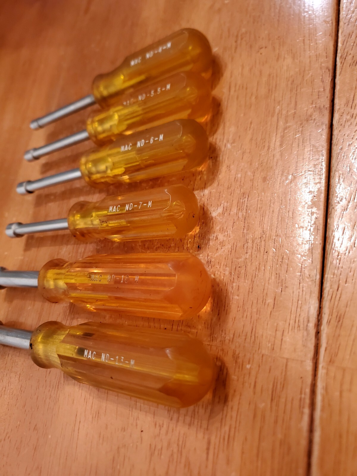 Mac Tools Vintage 4MM 5.5MM 6MM 7MM 10MM 13MM Nut Drivers Lot Of 6