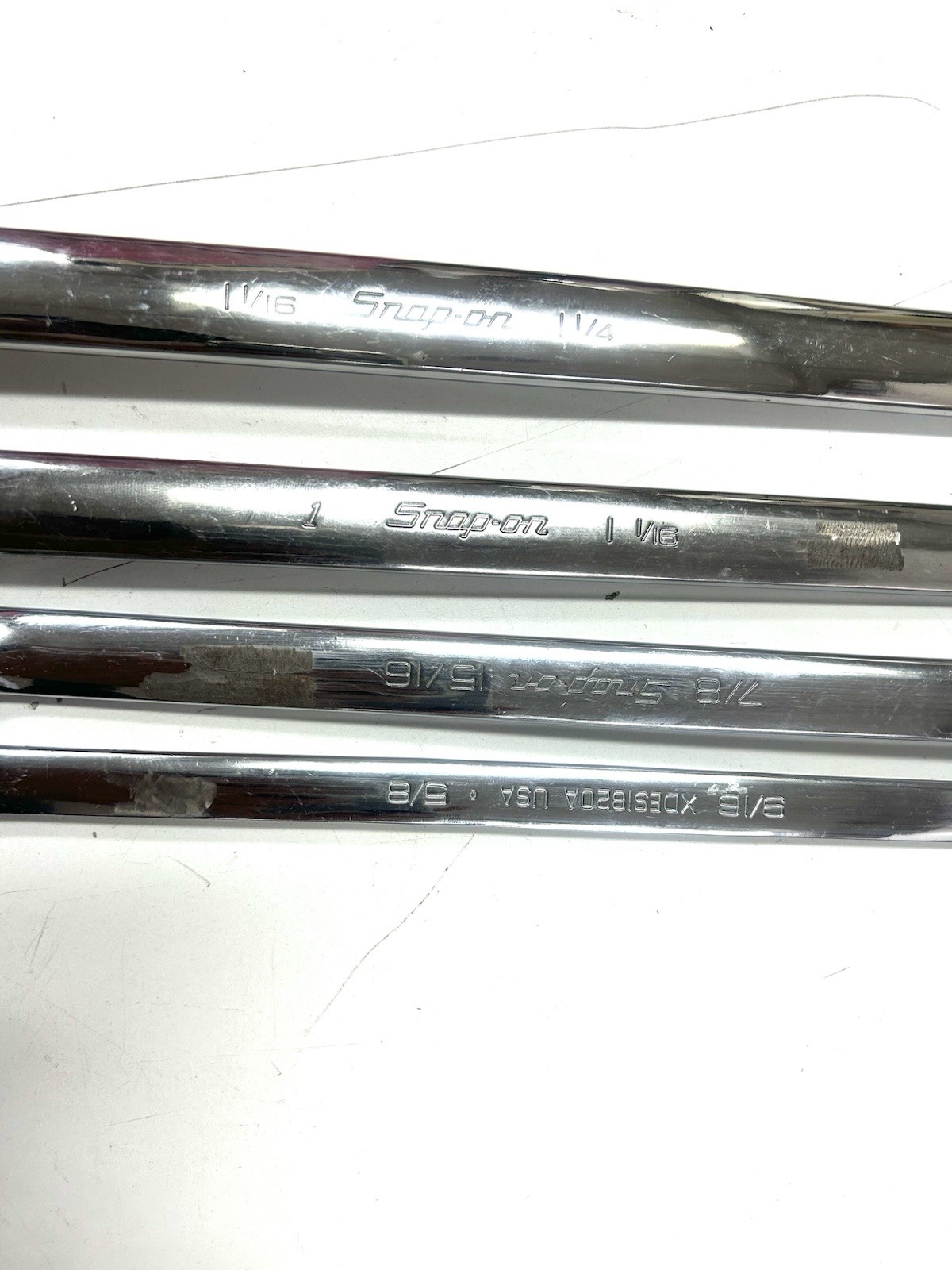 A-1301 Snap-on SAE Box En Wre Lot 1-1/4, 1-1/16, 1, 15/16, 7/8 + XD61820 USA