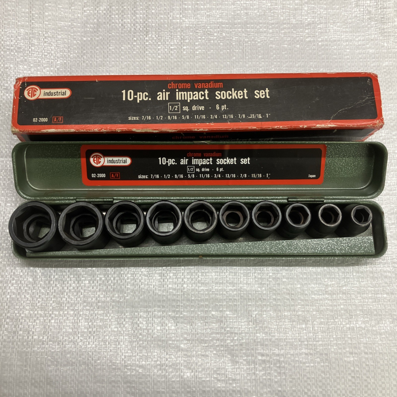 Vintage 1/2” A/f Air Impact Socket Set Etc Industrial Japan Classic Car Imperial