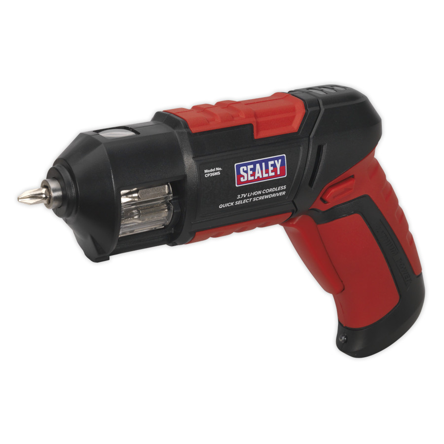 Sealey CP36MS Cordless Screwdriver Quick Select 14pc 3.7V Lithium-ion USB