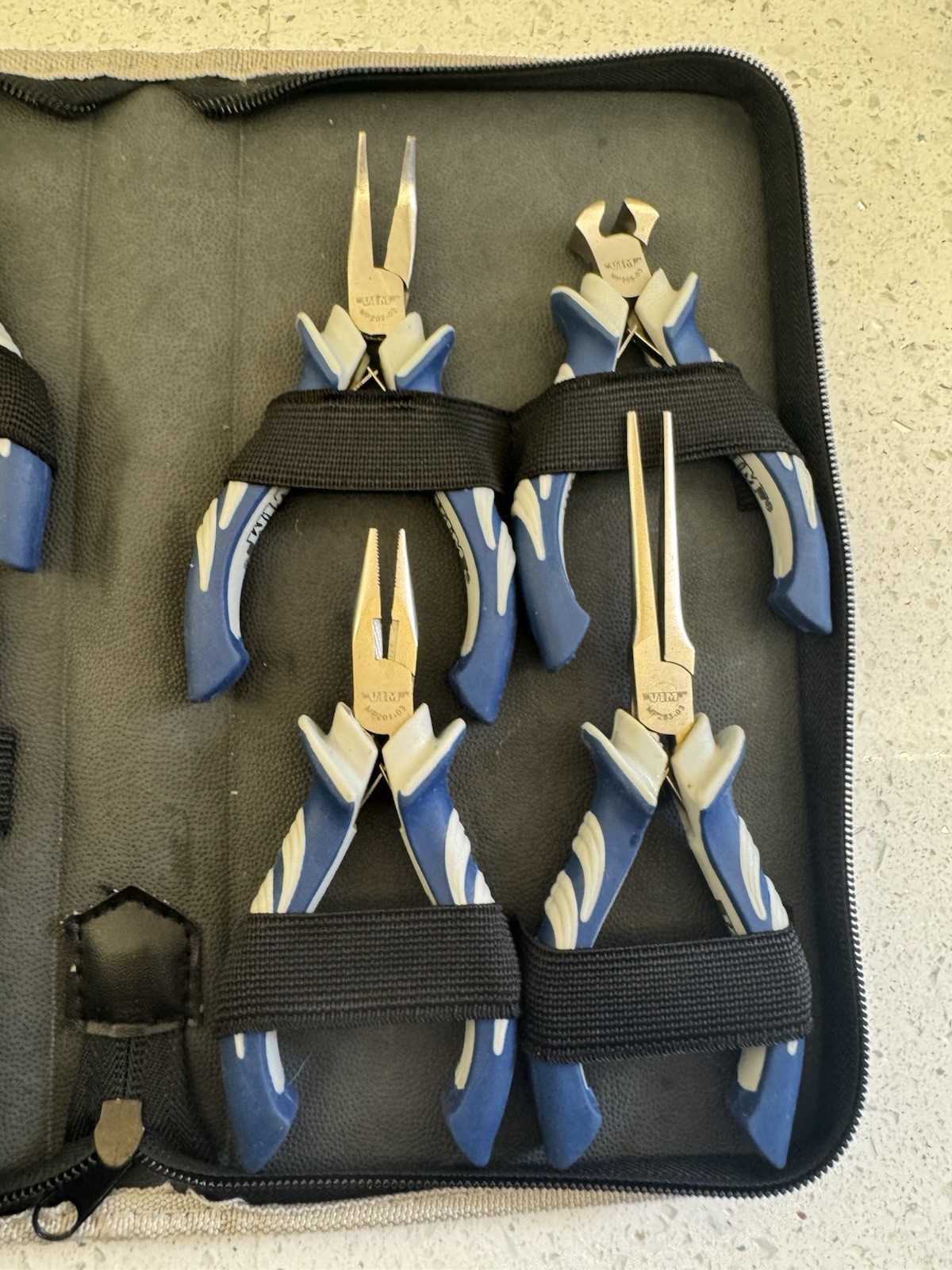 VIM MP200 Miniature Precision Plier 4″ to 6″ 8 pcs set packed in a durable carry