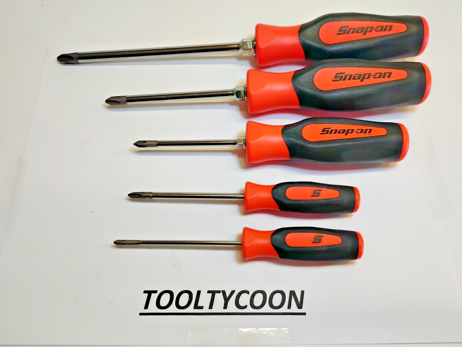 Snap-on Tools NEW 5pc ORANGE Soft Grip ALL PHILLIPS TIP Screwdriver Set SGDP50BO