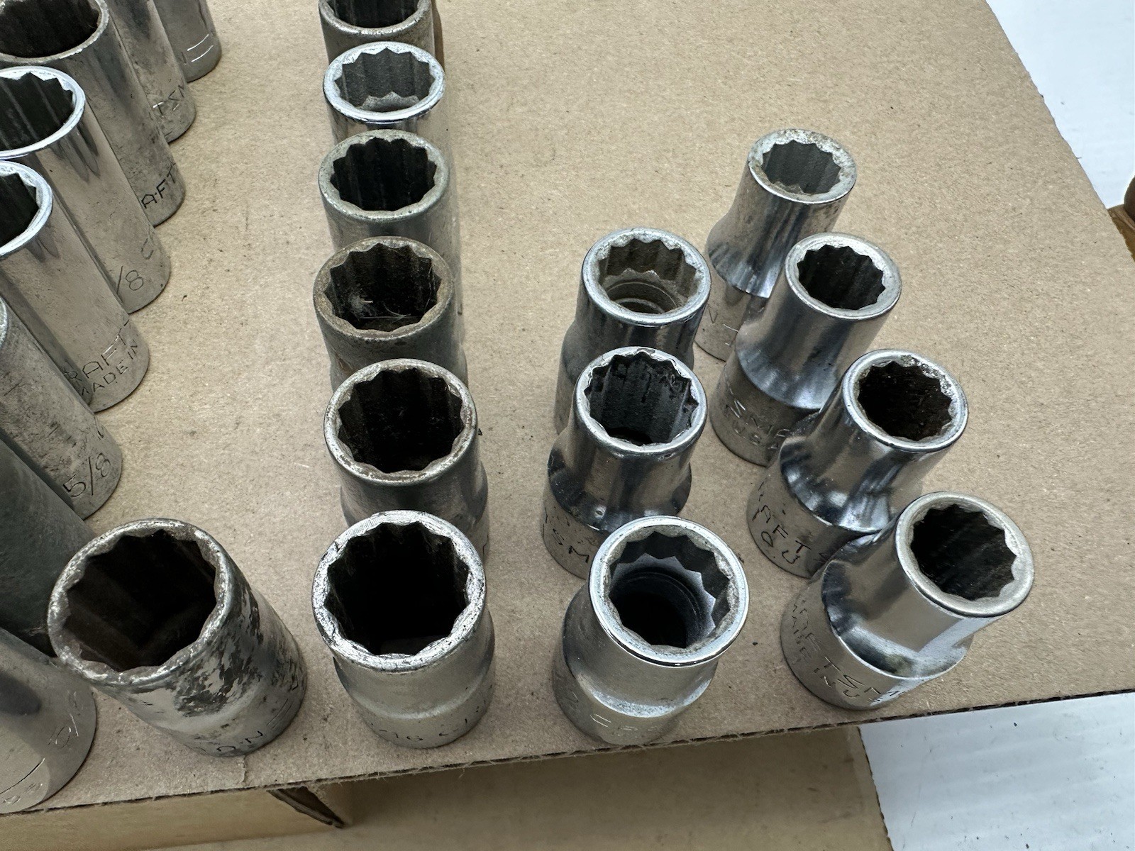 *54PCS* Vintage Craftsman 1/2” Dr Socket Set LOT -V- Series 12pc 12 Pt SAE USA