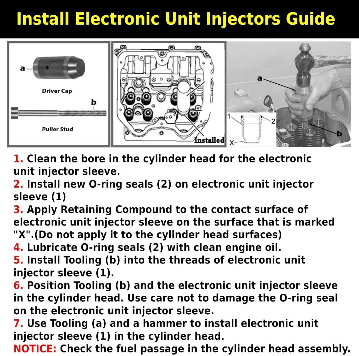 9U-6891 Injector Sleeve Cup Remover & Installer Tools For CAT 3406E C10 C12 C15