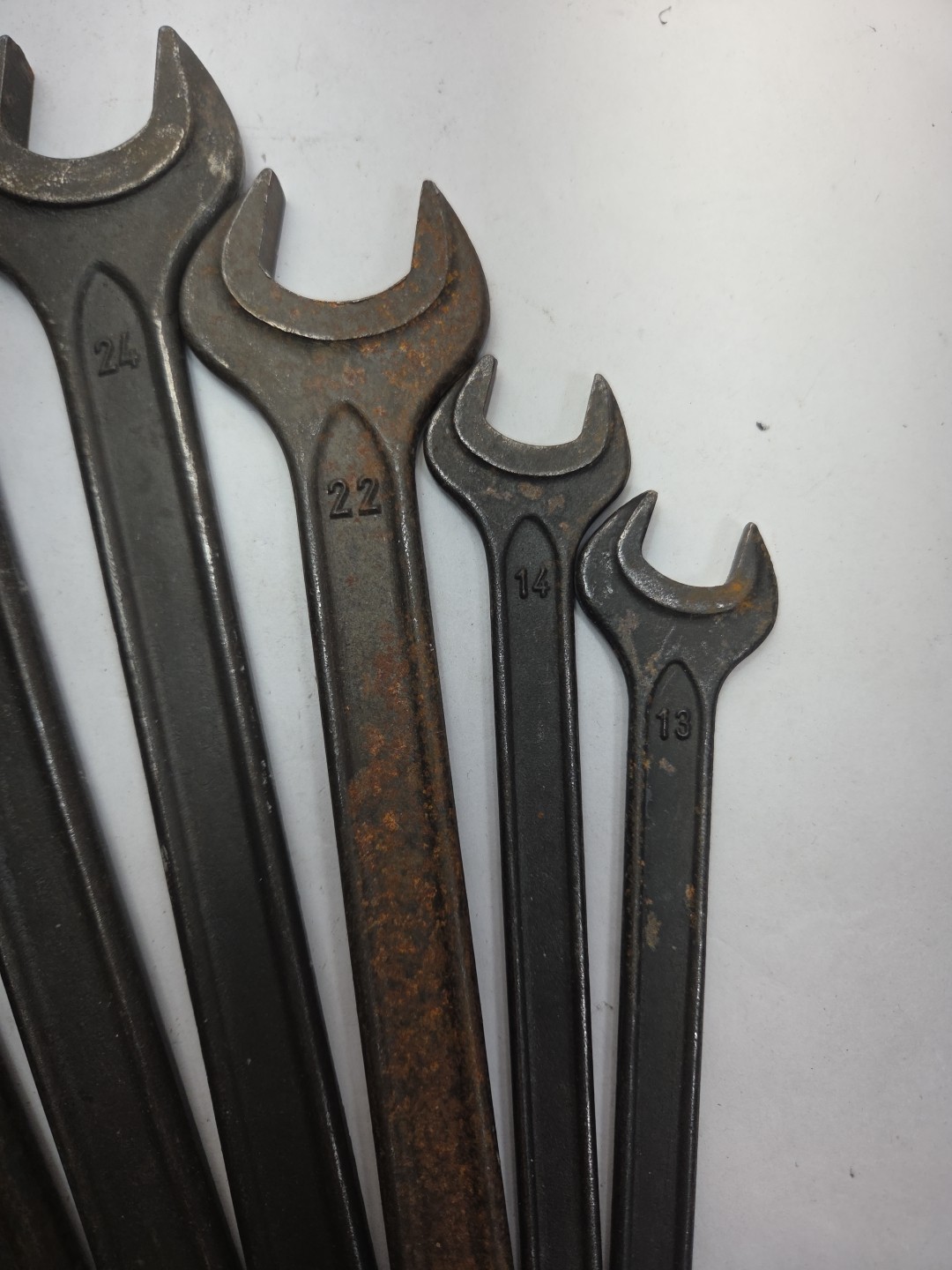OPEN ENDED DIN894 Vintage SPANNER WRENCH Set 36,27,24,22,14,13 Used