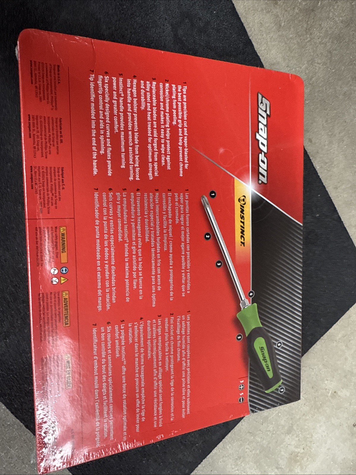 ForSnap On Green Tools Screwdriver Set 8 Pc.Combination Soft Instinct Handle New