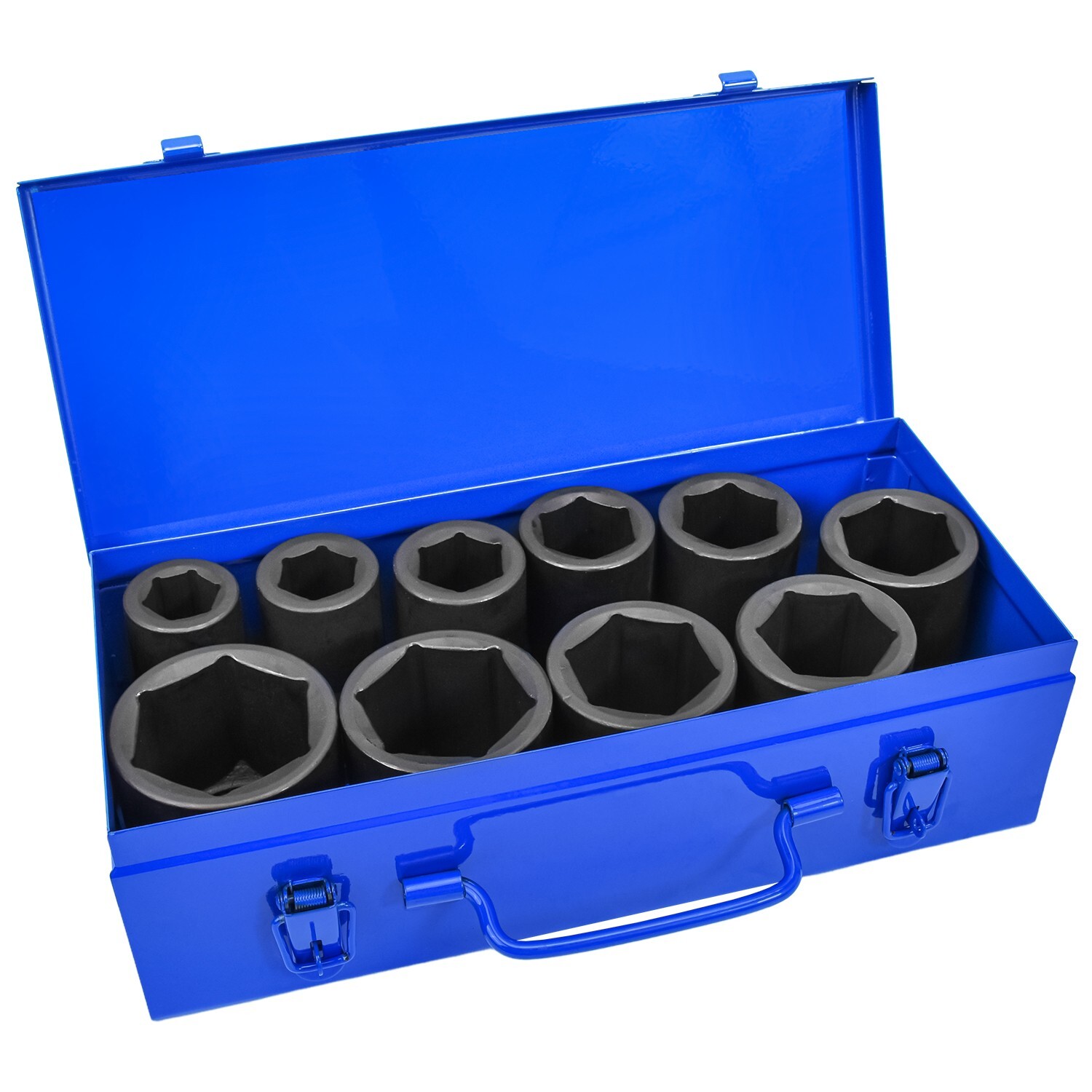 10 Pcs 1″ Dr. Jumbo Deep Impact Socket Set Metric Sockets 6 Point Drive Cr-Mo