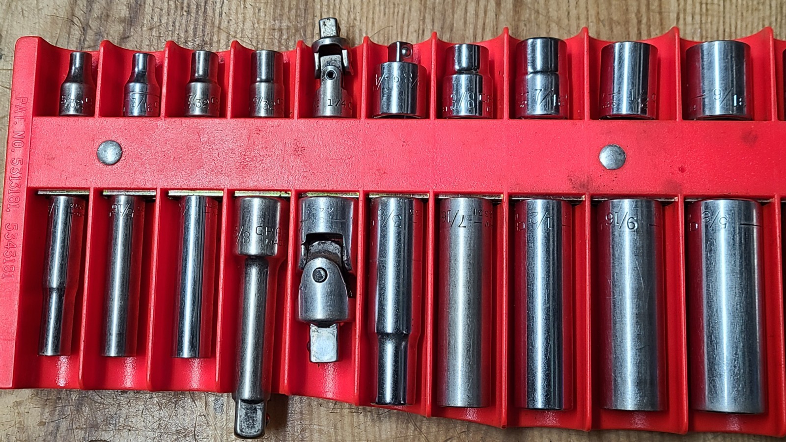 Vintage Craftsman ⅜ & ¼» Drive Socket Set 28 pc + Magnetic Holder ⅞ To 5/32 USA