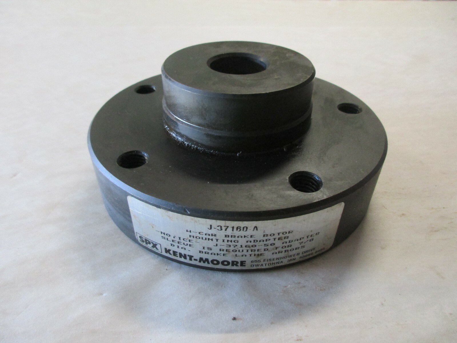 KENT MOORE TOOL J-37160-A Brake Lathe Rotor Mounting Adapter -Plate only