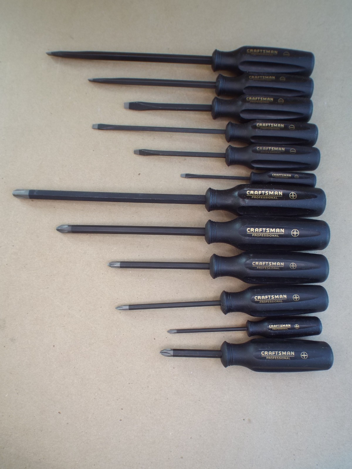 VTG Craftsman Professional Screwdriver Lot Black Handle USA Good Cond! (Read)