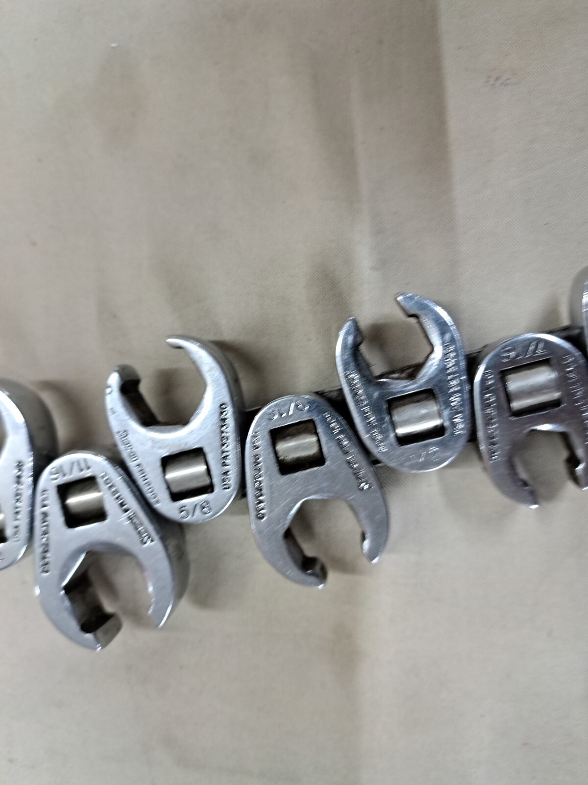 SNAP ON SAE 7 PIECE FRH CROWS FOOT SET 3/8, 7/16, 1/2, 9/16, 5/8, 11/16, & 3/4