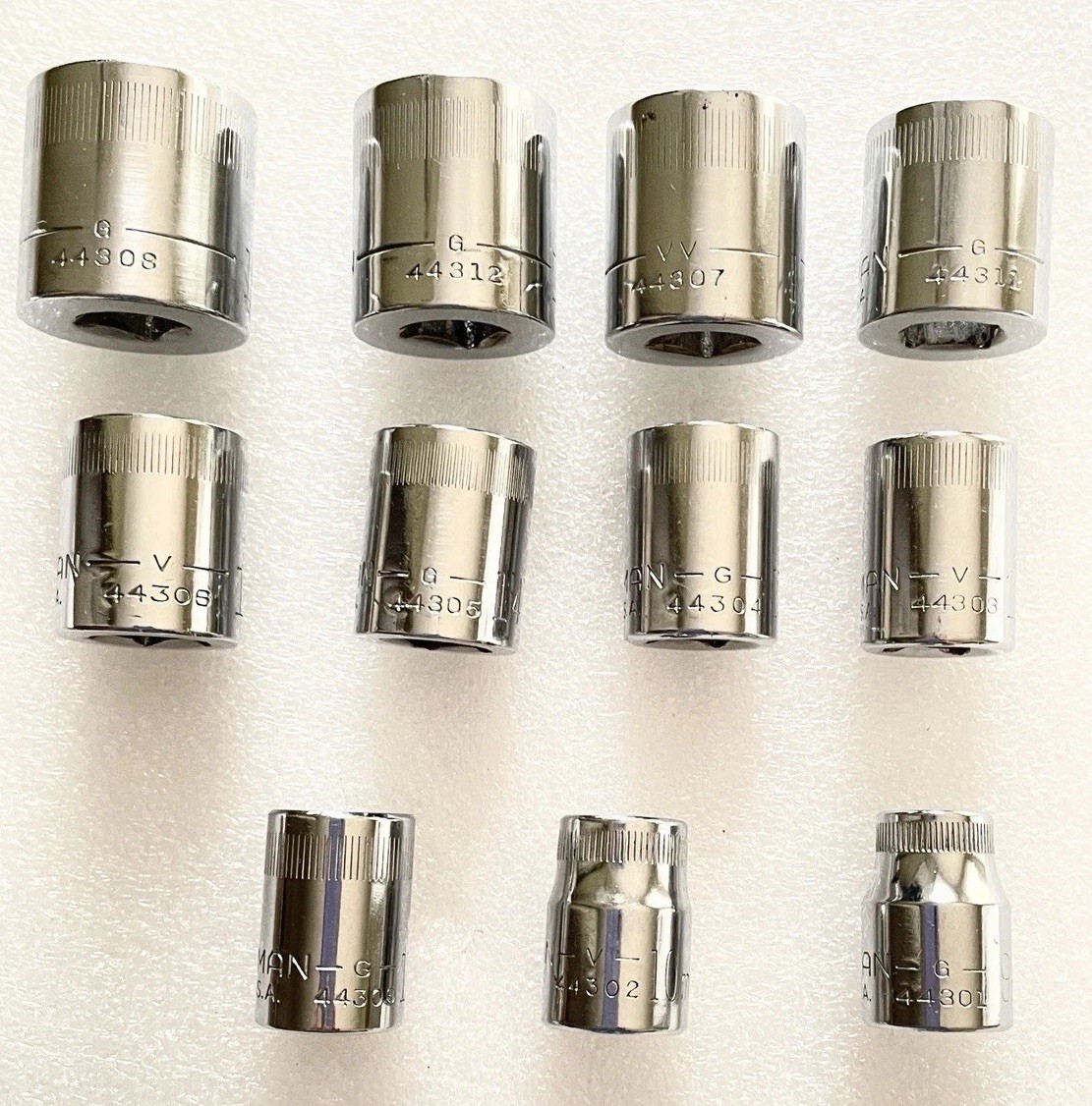 VTG CRAFTSMAN 11 PC G &V SERIES 12 PT 3/8” DRIVE METRIC SHALLOW SOCKETS 9MM~19MM