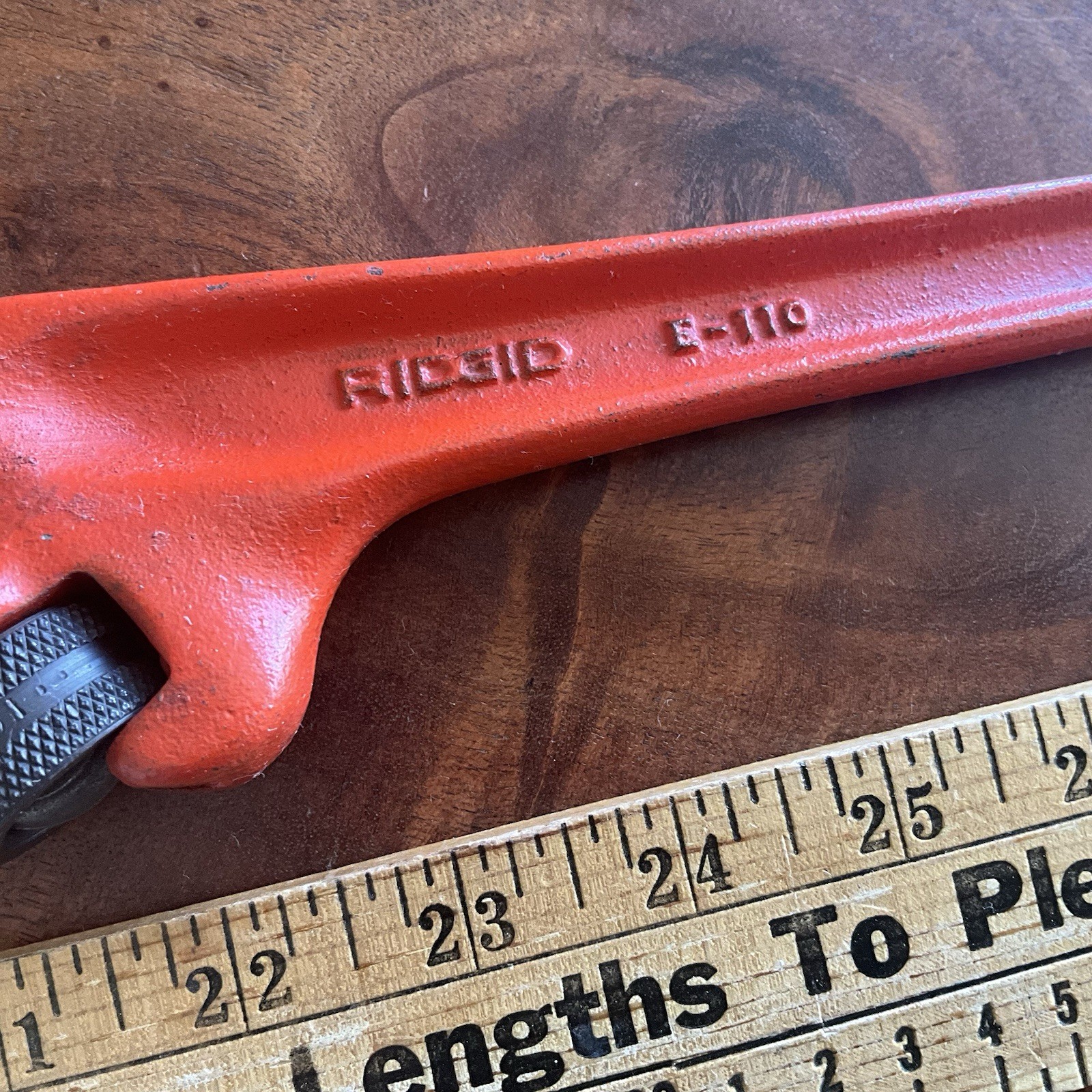 Ridgid Model E-110 Offset Hex Smooth Jaw Pipe Wrench, Red, Made in USA
