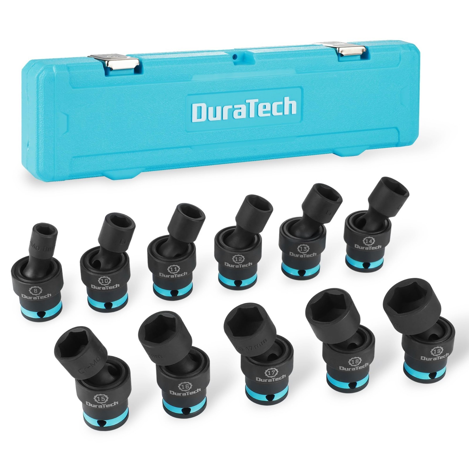 11-Piece 3/8″ Drive Impact Swivel Socket Set, Metric Wobble Sockets, Cr-Mo Steel
