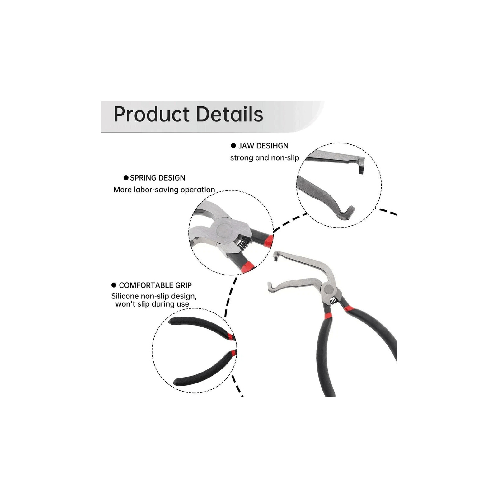 2pc Electrical Disconnect Pliers Set Straight & 60° For Auto Connectors
