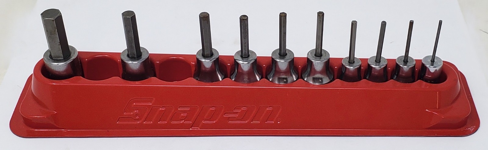 Snap-On 212EFTAY – 10pc Combo Drive SAE Hex Driver Bit Socket Set – Incomplete