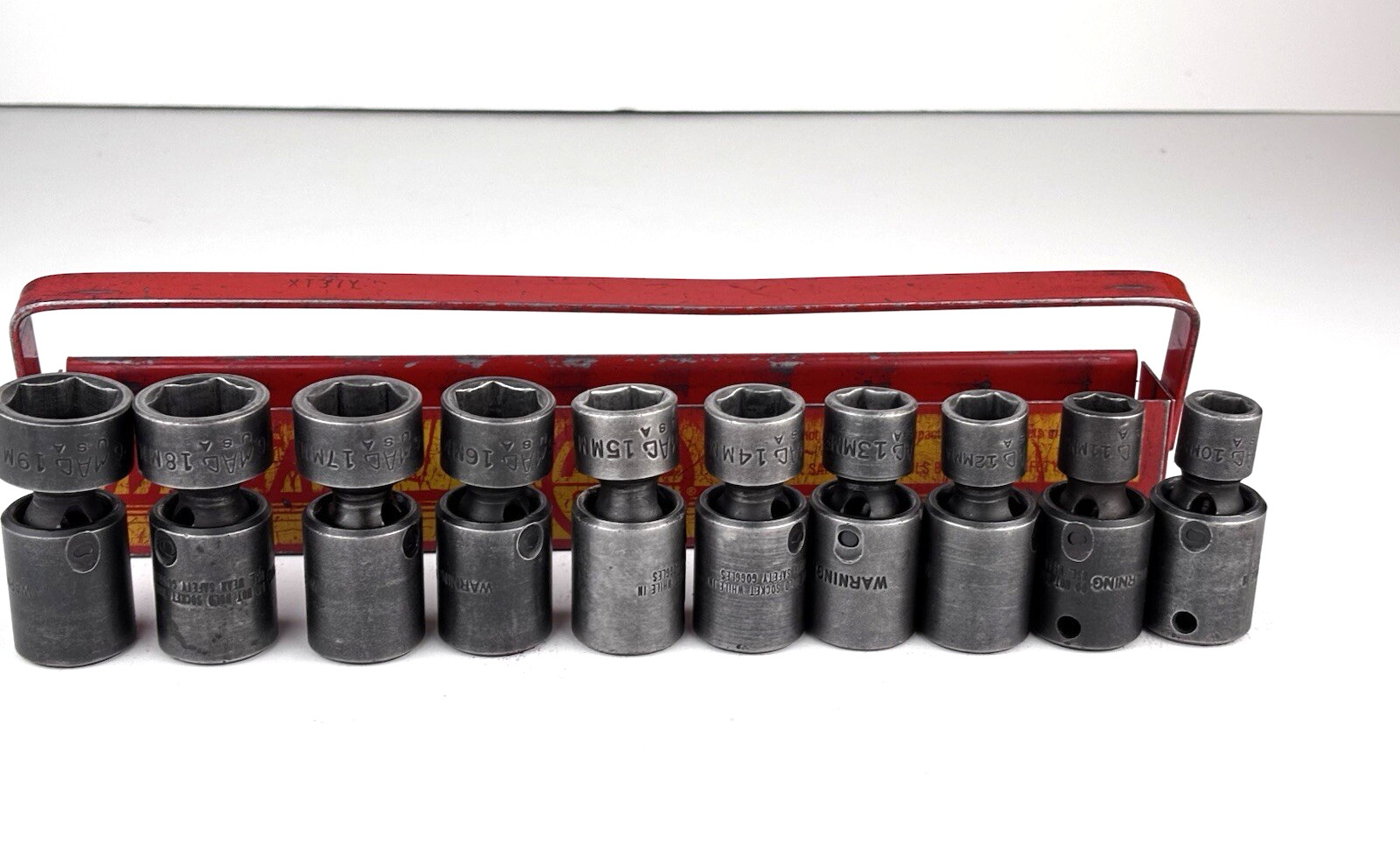 Mac Tools 3/8″ Drive Metric Swivel Impact Socket Set 10-19mm W/ Tray 10 pc XUP6