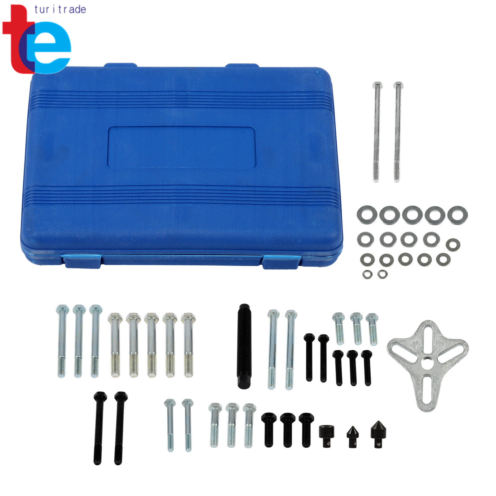 46pcs Harmonic Balancer Puller Steering Wheel Crankshaft Pulley Removal Set