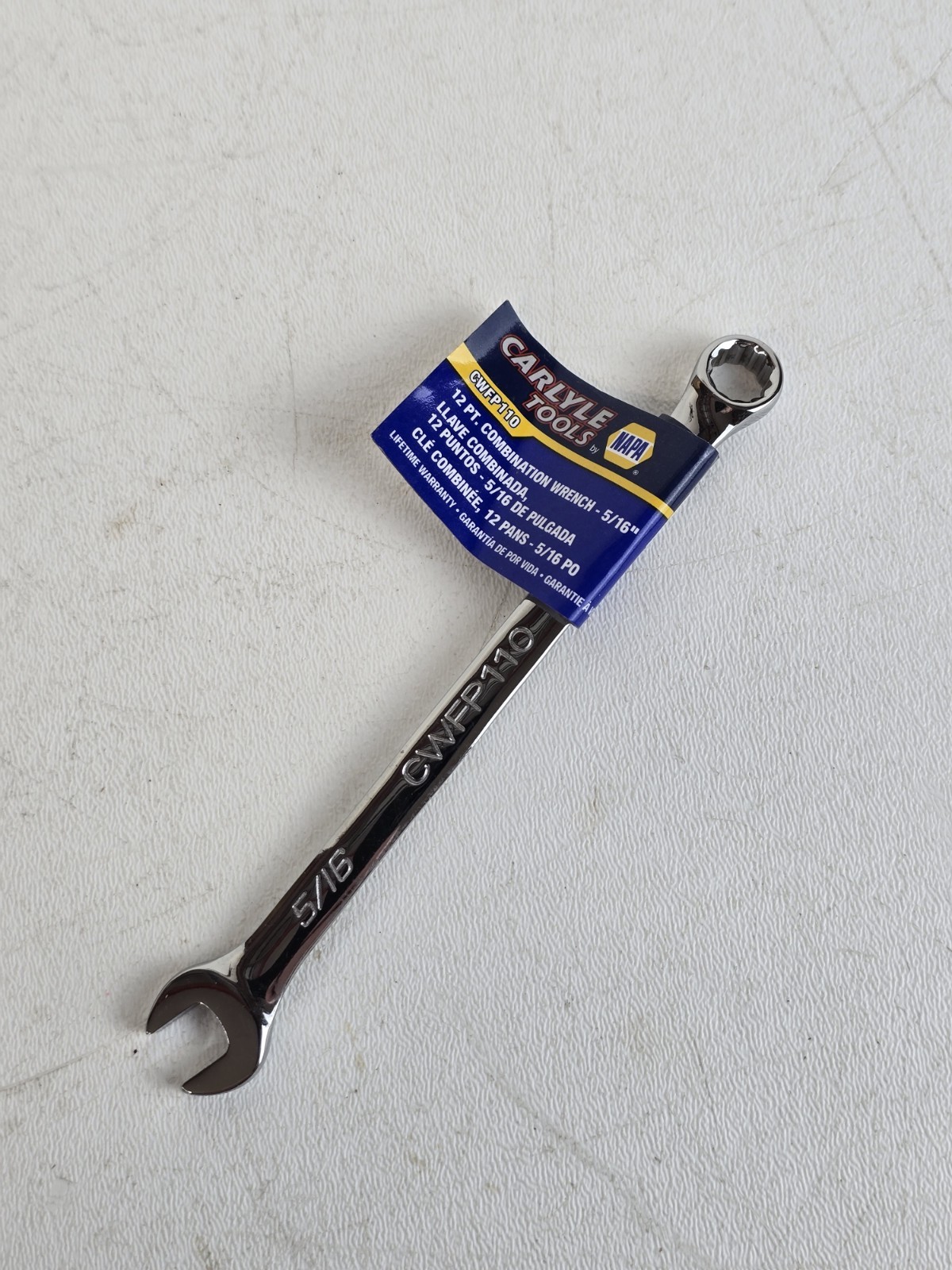 NAPA Carlyle SAE Combination Wrench 12 Pt 5/16″ CWFP110 Polish Chrome