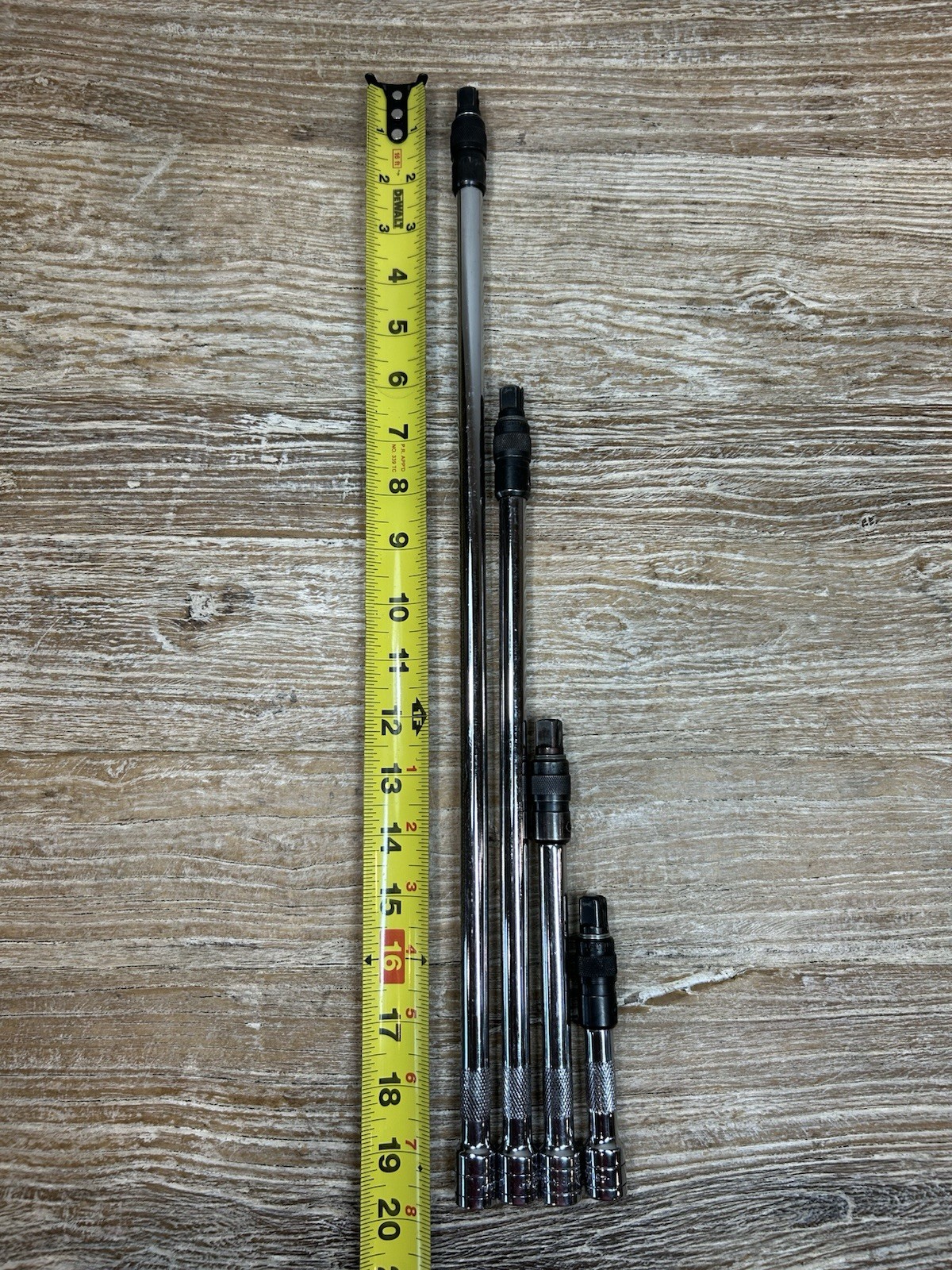 SK Tools USA 4pc 45184 Thru 45187 -3/8″ Drive LOCKING Extension Set Lot, Knurled