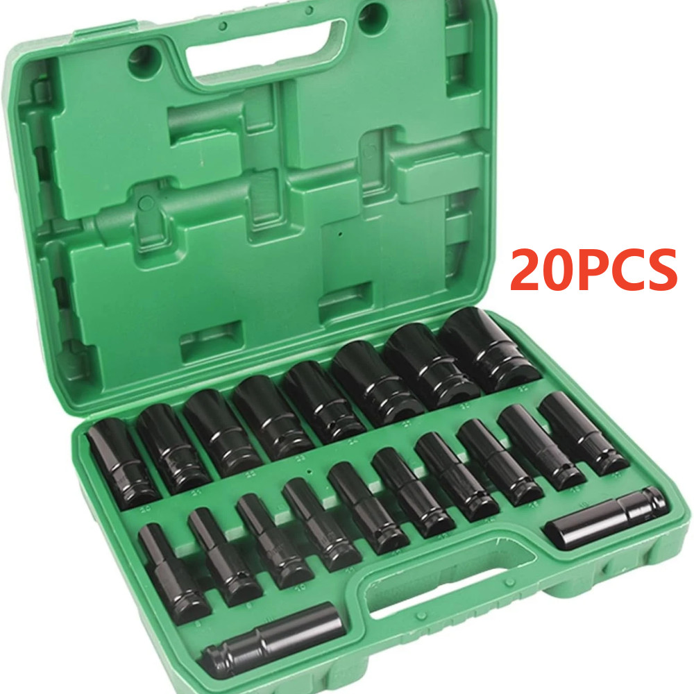 1/2″ Deep Impact Socket Set Drive Long Reach Thin Wall Metric Sockets 8mm-32mm