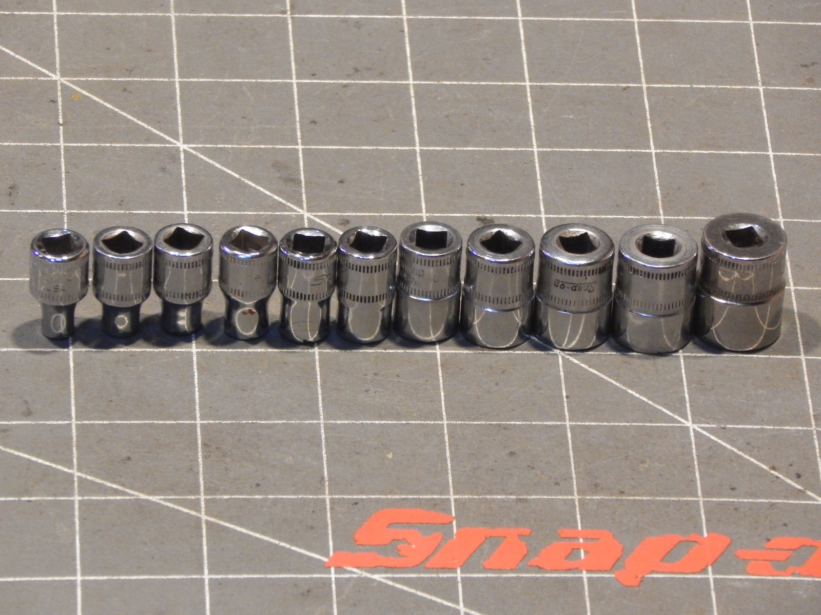 Snap On Tools 11Pc Metric 1/4″ Drive Shallow Socket Set 4MM 14MM 6Pt Dr TMM