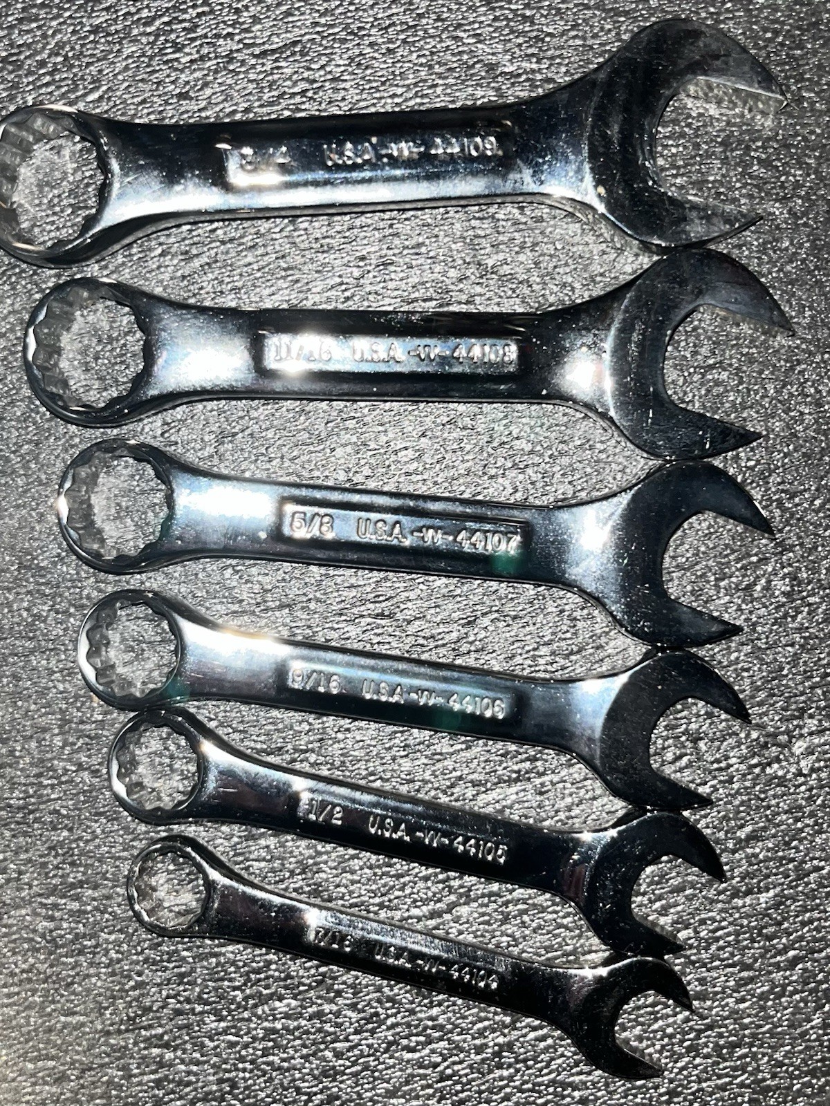 Vintage Craftsman Professional VV 6pc Stubby Combination Wrench Set USA NEW