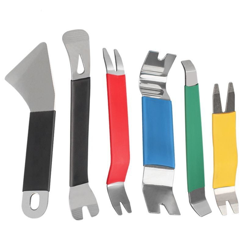 6PCS Car Trim Removal Tool Stainless Steel Two-end Trim Removal Level Pry Tools