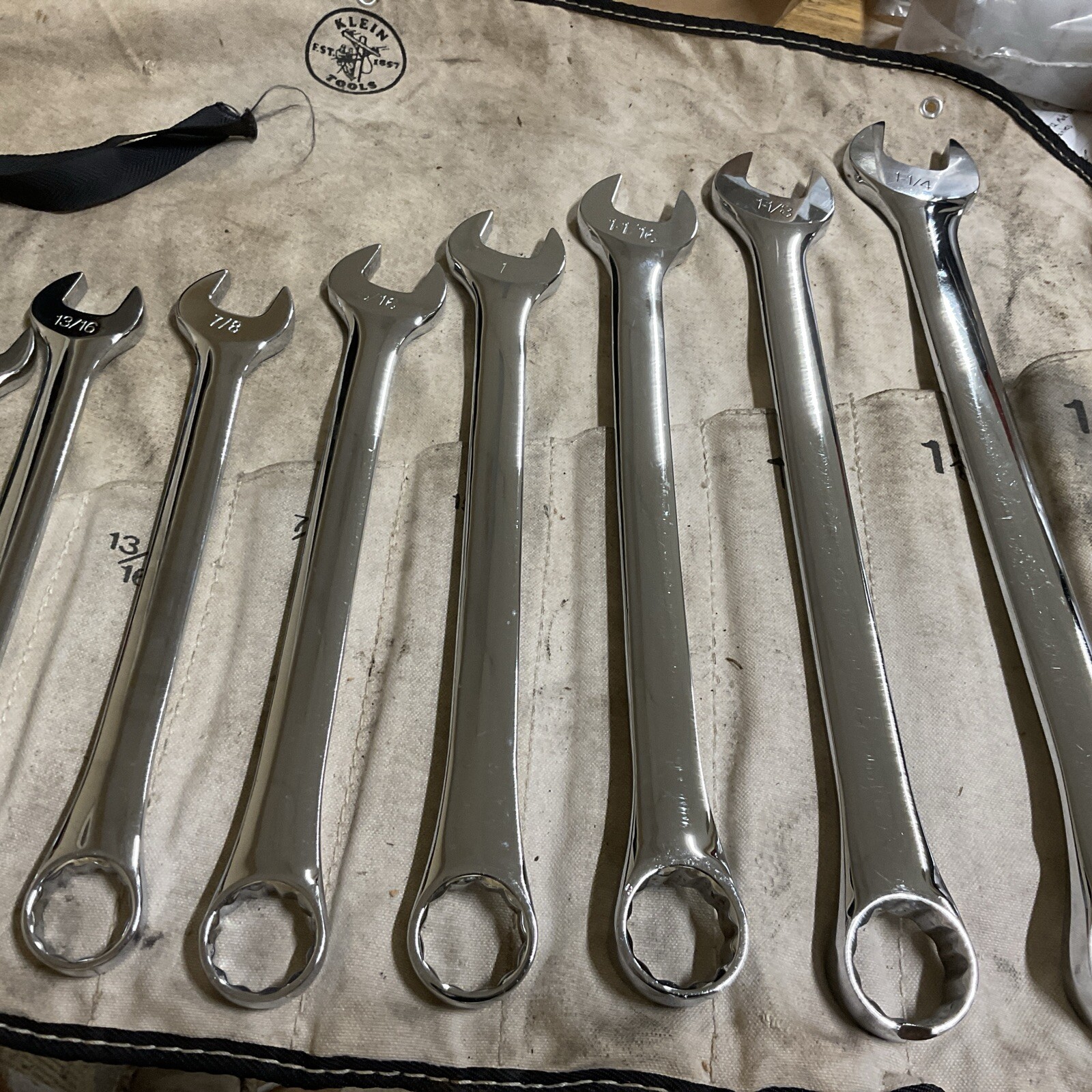 Klein Tools USA MADE (Rare) 68406 14pc SAE 3/8″ to 1-1/4″ Combination Wrench Set