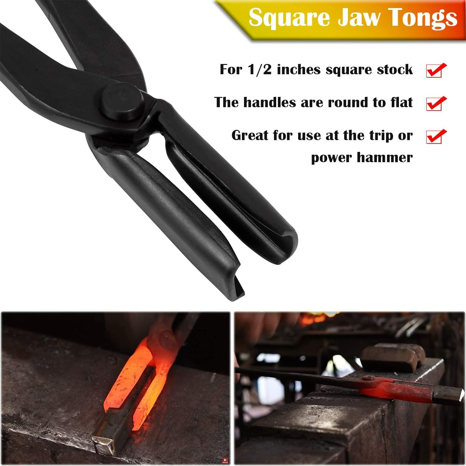 Knife Making Tongs Blacksmith Bladesmith Tool Anvil Vise Forge Flat Blade Tongs