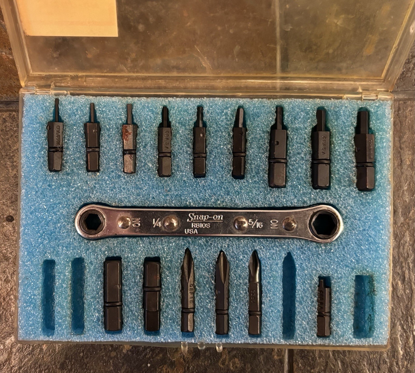 Rare Snap-On Offset Ratcheting Box Wrench Set CRA180BK