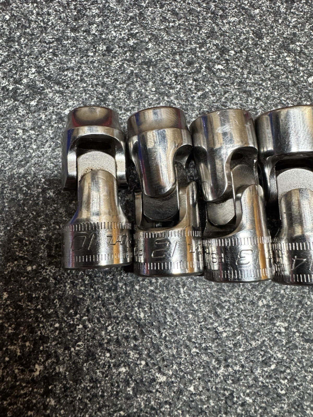 Snap On 3/8” Drive Swivel Socket Set, Metric, 6pt…10,12,13,14,15, 17mm….