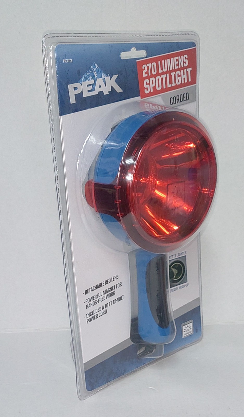 Peak 270 Lumens Spotlight Detachable Red Lens Corded PKC0TC5 Brand New