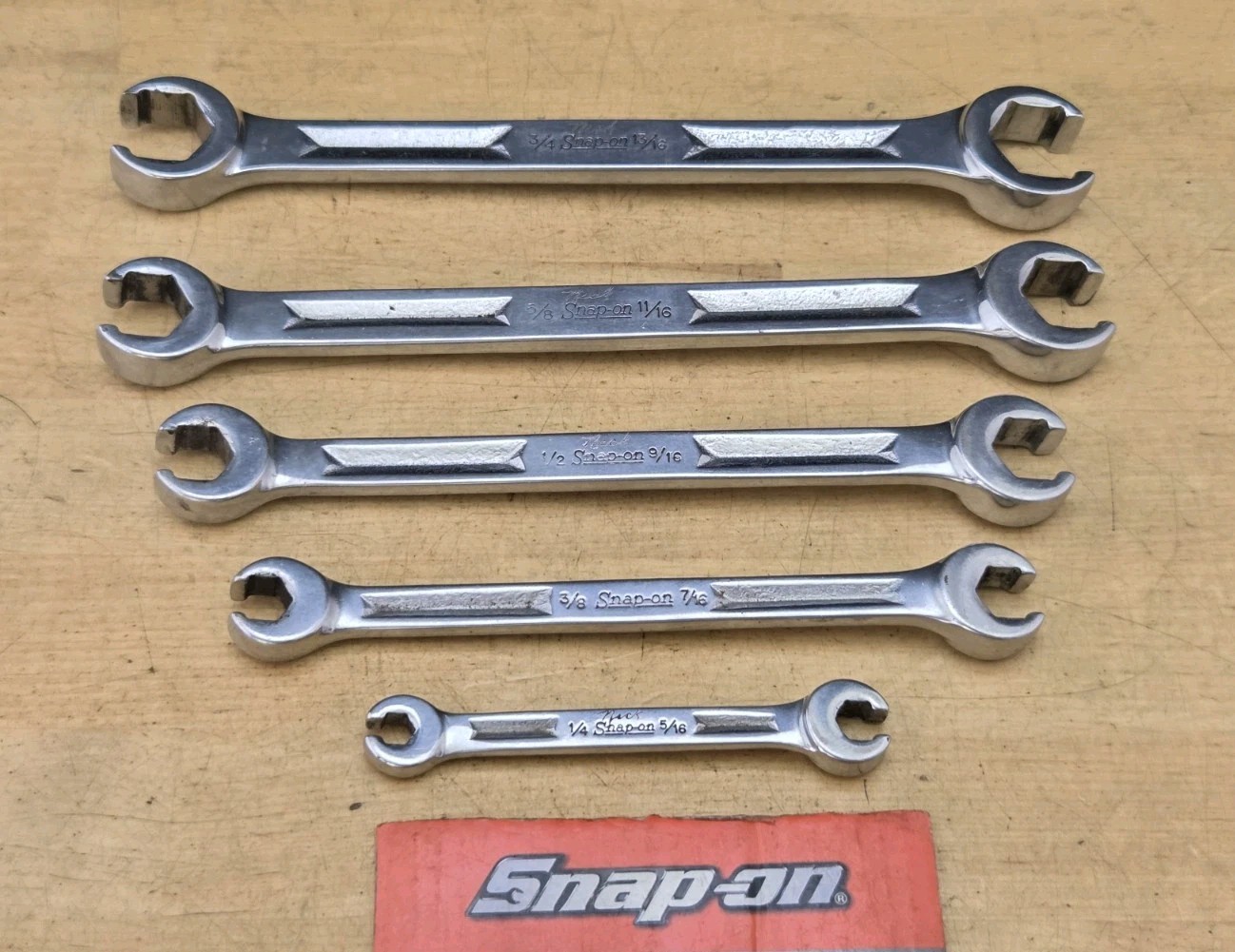 Vintage Snap On RXH605 – 6 Pc SAE 6 Pt Double Ended Flare Nut/Line Wrench Set
