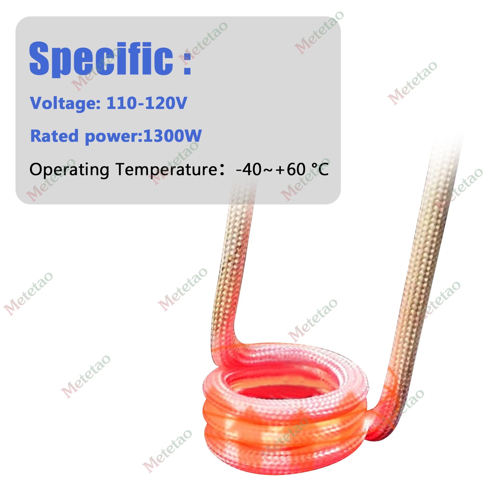 1300W Induction Heater Magnetic Induction Heater Kit 10 Coils Thermal Protection