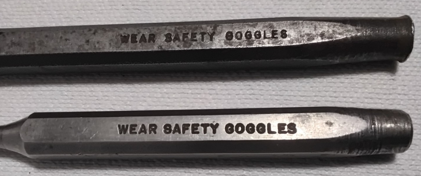 2pcs Snap-On Cope Chisel 5/8″ PPC 12 6″ & 3/16″ PPC108 Punch USA