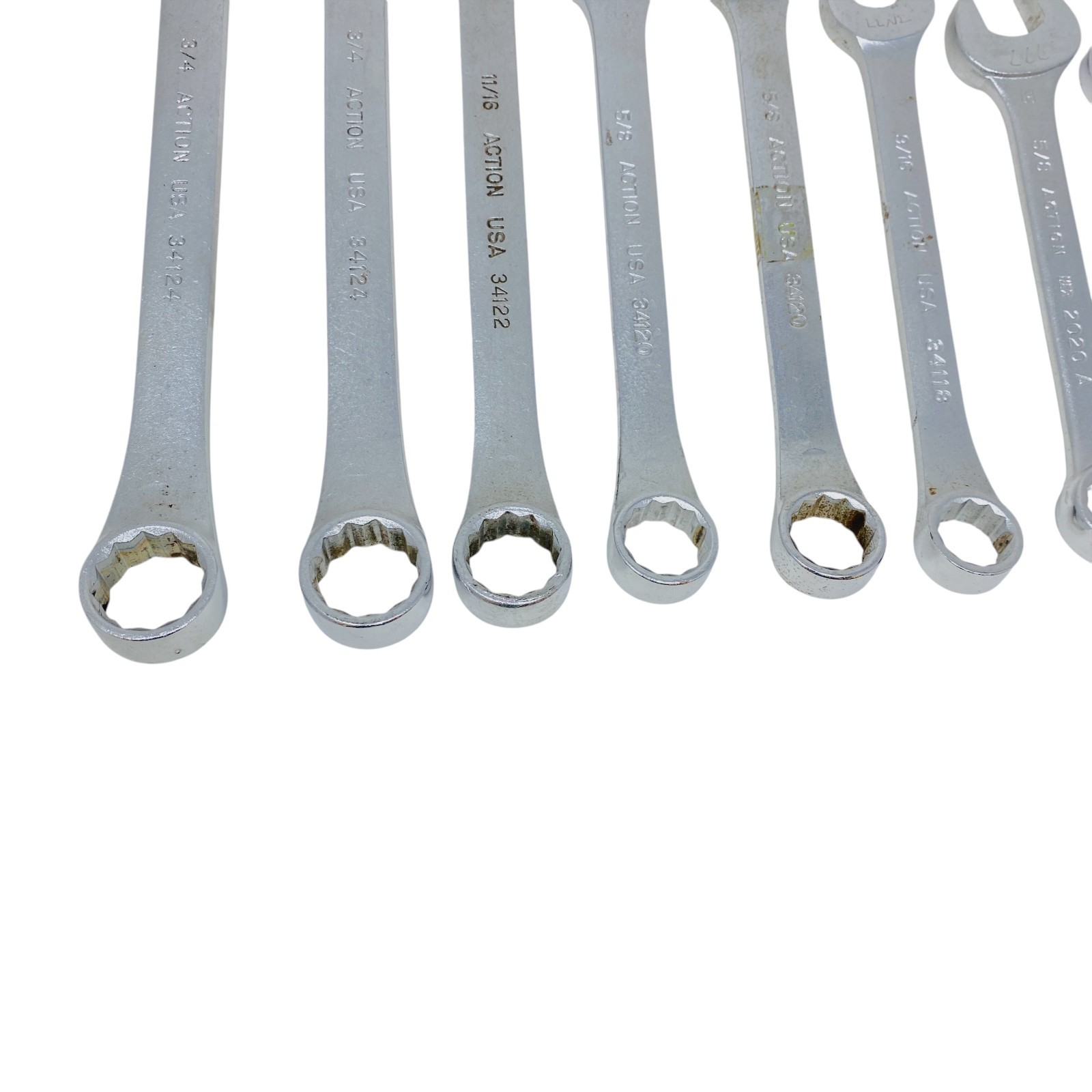 Action USA Combination Wrench Lot Set SAE Mechanics Hand Tools, 9 Pcs